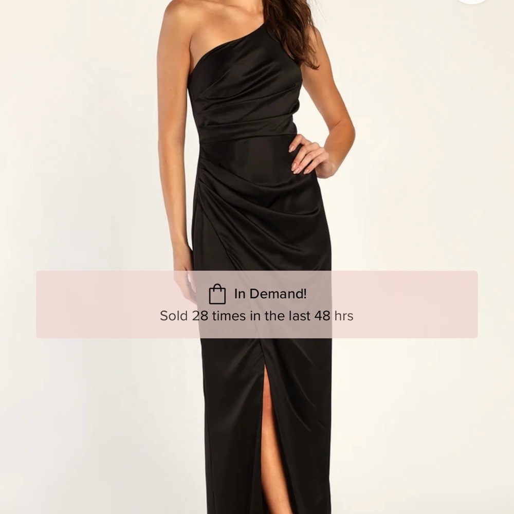 Lulus Dreaming of Elegance Black Satin NEW WITH TAGS NEVER WORN